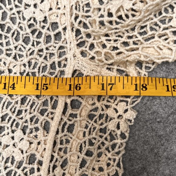 VTG Dress Women Med Brown Lace Crochet Boho Cottage Core Layered Outfit 2 Pc Set - Picture 14 of 16